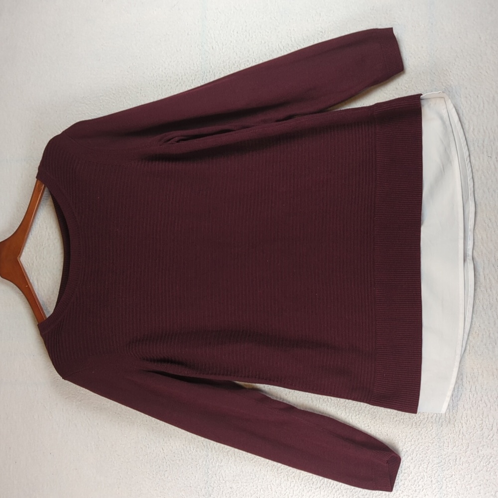 Hilary Radley Women's Purple Office Work Long Sleeve Oversized Shirt Size L